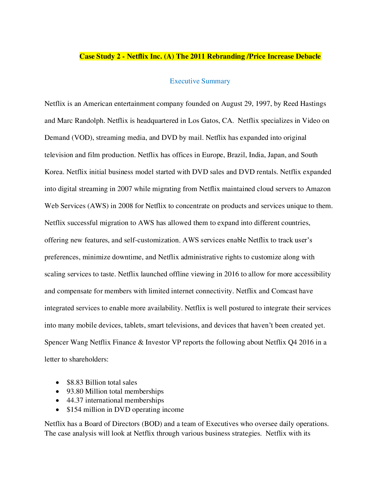 Preview image for US 375-Ass.Case Study 2 Netflix-2011 Rebranding & Price Increase Debacle.